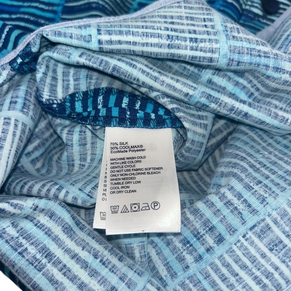 Tommy Bahama Silk Blend Short Sleeve Button Up blue Shirt Mens xl - Picture 7 of 11